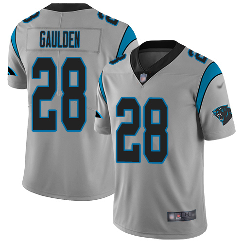 Carolina Panthers Limited Silver Youth Rashaan Gaulden Jersey NFL Football 28 Inverted Legend